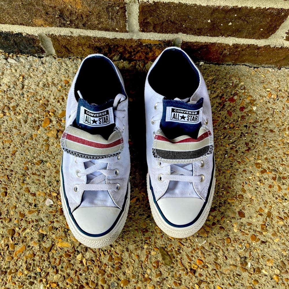 White Low-Top Converse - Size 9 woman’s